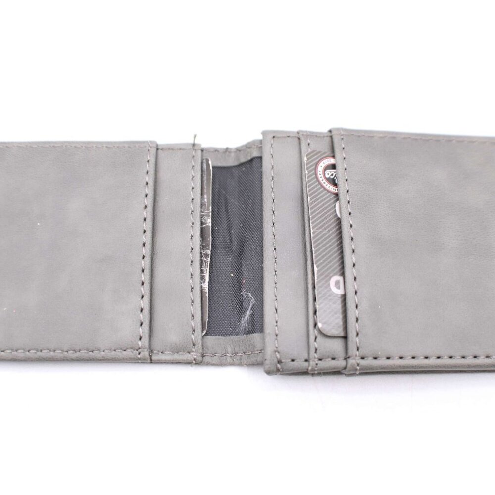 Auburn University Tigers Front Pocket Wallet Bi Fold Faux Leather Gray Black New - Picture 5 of 9